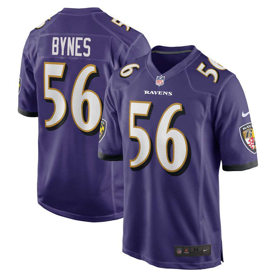 Men Baltimore Ravens #56 Josh Bynes Nike Purple Game NFL Jersey